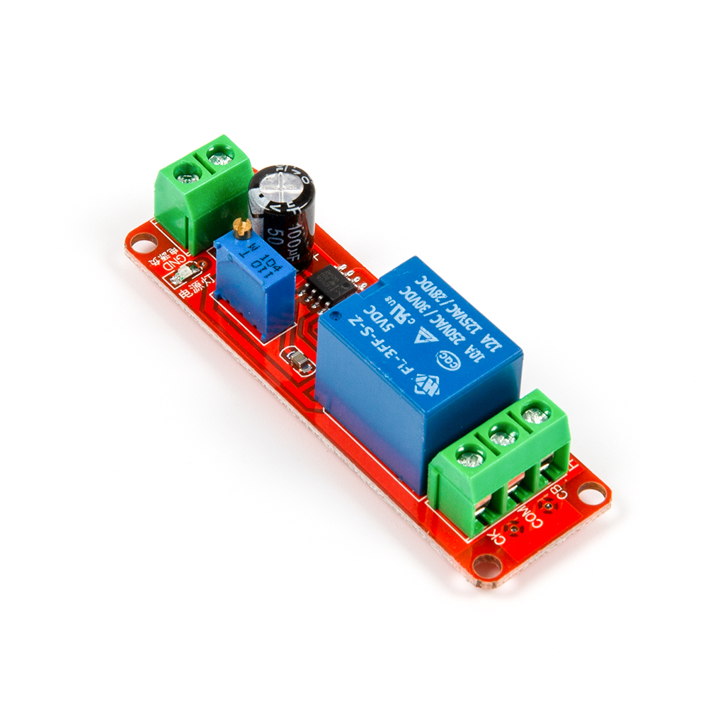 Одноканальное реле с задержкой времени NE555, 5в красная плата